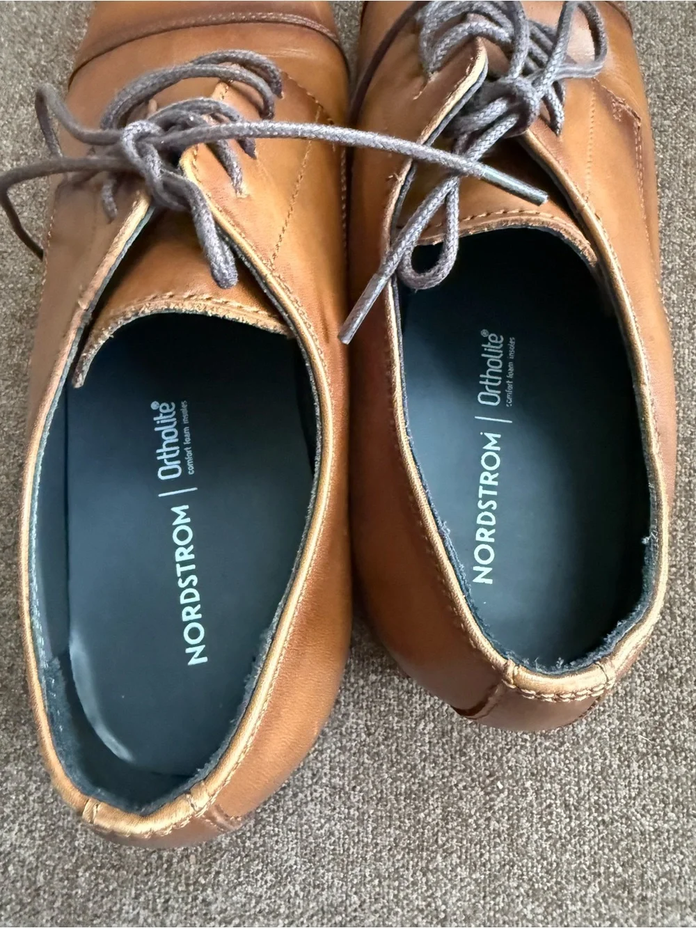 Nordstrom Tan Leather Cap-Toe Derby Shoes